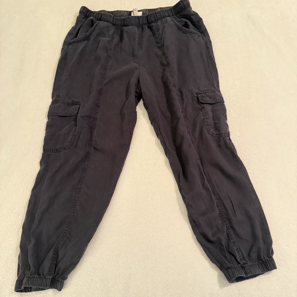 Knox Rose Pants Womens Size XL Black Cargo Jogger Pants Pull-On Travel Casual